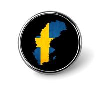 Sweden Flag Map Round Lapel Pins Button Brooch Pin Badge Clothes Accessories for Men Women