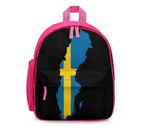 Sweden Flag Map Travel Backpack Casual Daypack Shoulder Bag with Adjustable Straps for Hiking