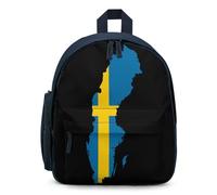 Sweden Flag Map Travel Backpack Casual Daypack Shoulder Bag with Adjustable Straps for Hiking