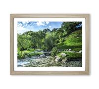 Sweden Forest & Lake Landscape No.2 Modern Framed Print | A2 Oak Framed Wall Art | Ready to Hang | Modern Landscape Picture | Living Room Bedroom Lounge Office