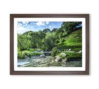 Sweden Forest & Lake Landscape No.2 Modern Framed Print | A4 Walnut Framed Wall Art | Ready to Hang | Modern Landscape Picture | Living Room Bedroom Lounge Office