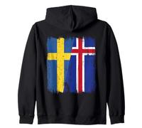 Sweden Iceland Half Flag Swedish Icelandic Jersey Zip Hoodie
