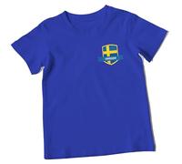 Sweden Kids T Shirt Swedish Flag Design Tee Swedish Football Inspired Shirt for Boys and Girls Swedish Pride Tee, 12-13 Years, Royal