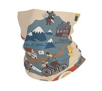 Sweden Map With Various Illus Print Neck Warmer Gaiter Women Men, Windproof Face Cover Face Mask Scarf For Cold Weather Sport