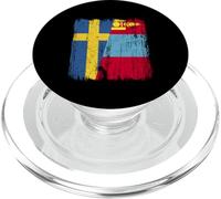 Sweden Mongolia Half Flag Swedish Mongolian Jersey PopSockets PopGrip for MagSafe