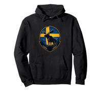 Sweden, Moose, Flag, Outdoor Pullover Hoodie