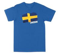 Sweden National Flag Graphic Kids Tees Sweden Patriotic Flag Design T Shirts Boys Girls, 9-11 Years, Royal Blue