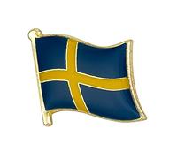 Sweden National Flag Metal Enamel Lapel Pin Badge - 1.6 x 1.9 cm Blue with Yellow Nordic Cross - Hard Enamel Finish with Secure Clasp for National Pride, Travel, Events, and Collectors