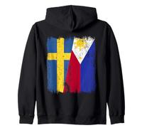 Sweden Philippines Half Flag Swedish Filipino Jersey Zip Hoodie