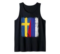 Sweden Russia Half Flag Swedish Russian Jersey Tank Top