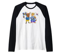 Sweden South Korea Flag Swedish Roots Proud Korean Heritage Raglan Baseball Tee