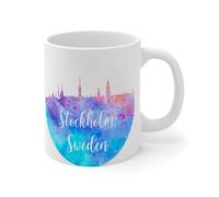 Sweden Stockholm Coffee Mug White State Map Outline Ceramic Accent Mugs Funny Office White Glossy Mug Valentine’s Day Graduation Gift for Family Work 11oz
