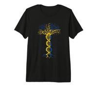Sweden Swedish Roots DNA Molecule Tree Swedish Flag Premium T-Shirt