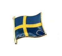Sweden Swedish Scandinavian Scandinavia Metal Enamel Country Flag Pin Badge