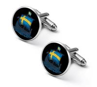 Sweden Viking1 Ship Mens Classic Cufflinks Shirt Studs Accessories Gifts for Groom Husband Father