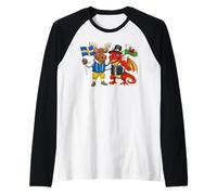 Sweden Wales Flag Swedish Roots Proud Welsh Heritage Swedish Raglan Baseball Tee