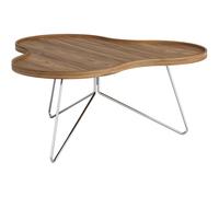 Swedese Flower mono table Special Edition 84x90 cm H39 cm-lacquered walnut-chromed steel