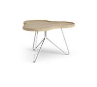 Swedese Flower mono table 62x66 cm Oak nature, 39cm, chrome base