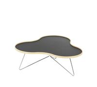 Swedese Flower table 107x114 cm Black, 39cm, birch edge, chrome stand