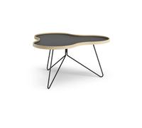 Swedese Flower table 84x90 cm Black, 45cm, oak edge, black base