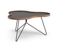 Swedese Flower table 84x90 cm H45-black-walnut edge-black stativ