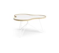 Swedese Flower table 84x90 cm White, 45cm, oak edge, white base
