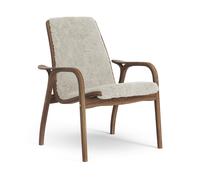 Swedese Laminate Armchair Lacquered Walnut/Moonlight/Sheepskin