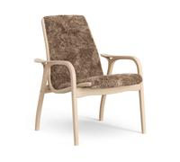 Swedese Laminett arm chair laquered beech/sheep skin Sahara (nougat brown)