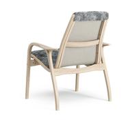 Swedese Laminett arm chair white pigmented oak/sheep skin Scandinavian Grey (grey)
