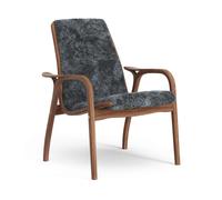 Swedese Laminett Armchair Lacquered Walnut/Coal/Sheepskin