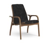 Swedese - Laminett Armchair Sheepskin, Lacquered Walnut / Black - Black