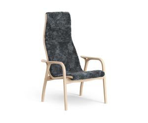 Swedese Lamino arm chair laquered beech/sheep skin Charcoal (dark grey)
