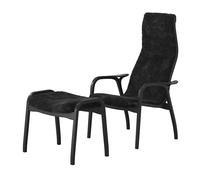 Swedese Lamino armchair and footstool Black Edition Black