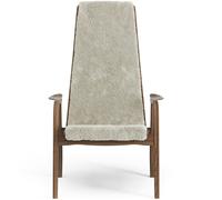 Swedese - Lamino Armchair, Natural lacquered Walnut / Sheepskin Moonlight - Moonlight