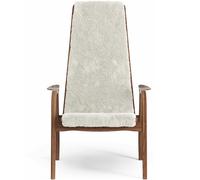 Swedese Lamino High Armchair Lacquered Walnut/Off White/Sheepskin