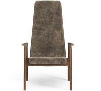 Swedese Lamino armchair Sheepskin sahara, lacquered walnut