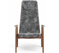 Swedese - Lamino Armchair, Natural lacquered Walnut / Sheepskin Scandinavian Grey - Scandinavian Grey