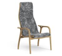 Swedese Lamino arm chair oiled oak/sheep skin Scandinavian Grey (grey)