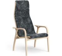 Swedese Lamino High Armchair Lacquered Beech/Coal/Sheepskin