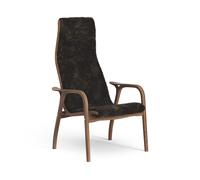 Swedese Lamino High Armchair Lacquered Walnut/Espresso/Sheepskin