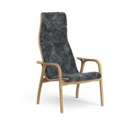 Swedese Lamino High Armchair Oiled Oak/Coal/Sheepskin