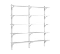 Swedese - Levi Wall Shelf 180 cm Big, Aluminium / Vitlaserad Ash - White Stained