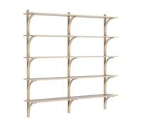 Swedese - Levi Wall Shelf 180 cm Big, Aluminium / White Pigmented Oak - White Pigmented Oak