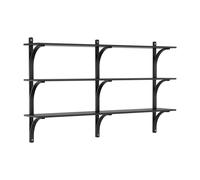 Swedese - Levi Wall Shelf 180 cm Medium, Brass / Black Stained Ash - Black Stained