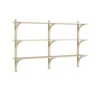 Swedese - Levi Wall Shelf 180 cm Medium, Brass / Naturlack Ash - Naturlack