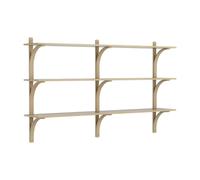 Swedese - Levi Wall Shelf 180 cm Medium, Brass / Naturlack Oak - Naturlack