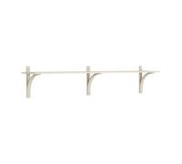 Swedese - Levi Wall Shelf 180 cm Small, Brass / White Pigmented Ash - White Pigmented Ash