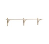Swedese - Levi Wall Shelf 180 cm Small, Brass / White Pigmented Oak - White Pigmented Oak