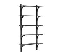 Swedese - Levi Wall Shelf 90 cm Big, Brass / Black Stained Ash - Black Stained