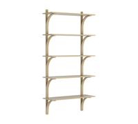 Swedese - Levi Wall Shelf 90 cm Big, Brass / Naturlack Oak - Naturlack